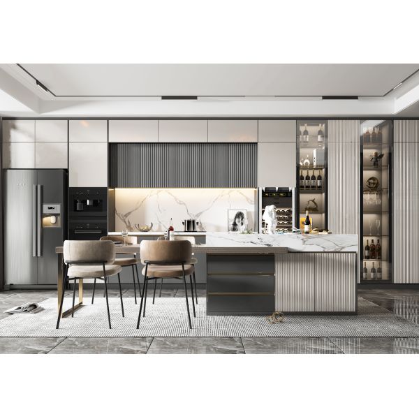Minimalist Modern Kitchen Cabinet Classic Style With Artificial Stone Countertop