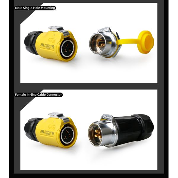 Cnlinko LP20 Aviation Connector 2 3 4 5 7 9 12 Pin Ip68 Fast Connection Plug and Socket Cable Connector