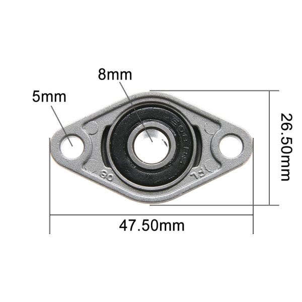 Total Height 2.8cm KP08 KFL08 Ball Bearing Bracket Stainless Steel