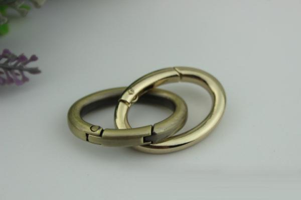 Fashion Strong Zinc Alloy Purse Making Hardware Spring Opening O Rings 29MM For Strap