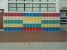 Waterproof Red Storage Lockers For Workplace , 3 Comparts 1 Column Blue School Lockers