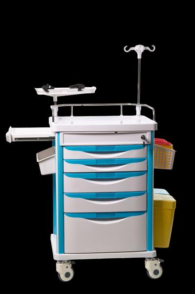 ET600 Emergency Crash Cart with 10 Drawers and 6 Color Options in Powder-Coated Steel for Hospital Code Organization