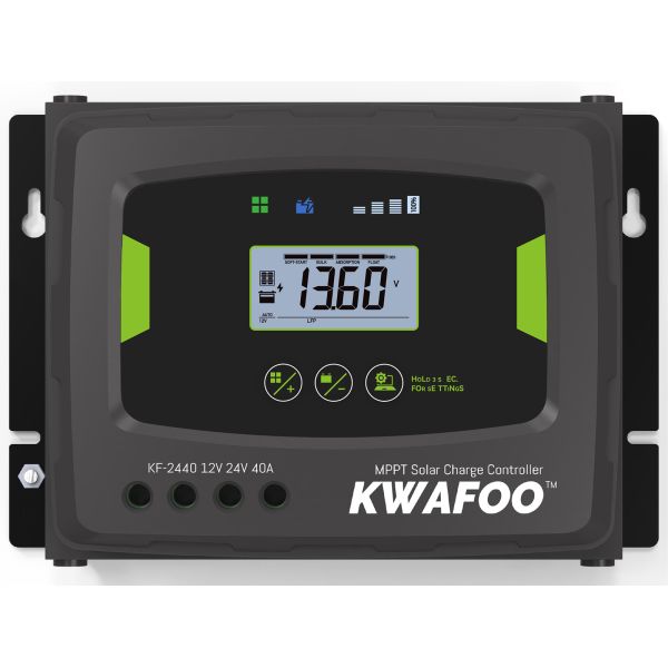 40A RV MPPT Solar Charge Controller with 6 Stage Charging 570W/12V 1140W/24V for LiFePO4 Batteries