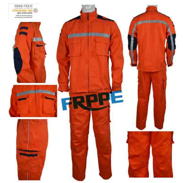 Orange 100 Cotton State Electricity FR Uniform With Reflective Tapes