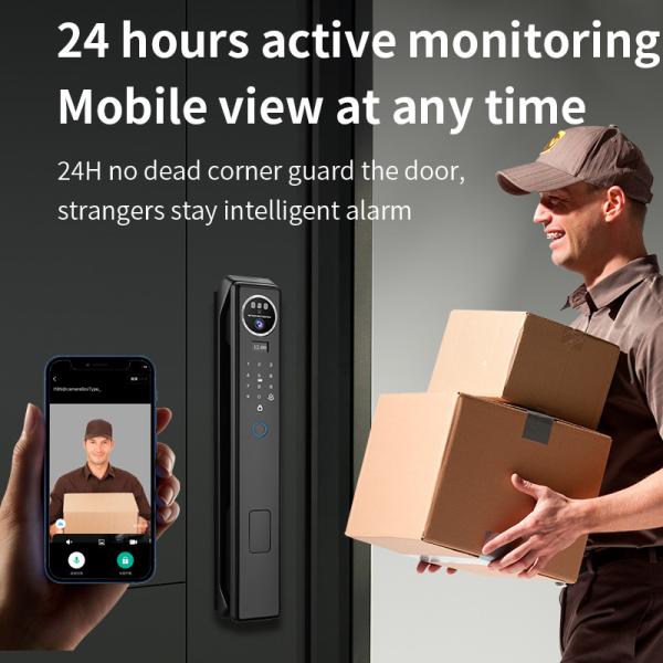 Qleung S959MAX  Face Biometric Video Calling Fingerprint Recognition Key Card Tuya App Fully Automatic Smart Door Lock