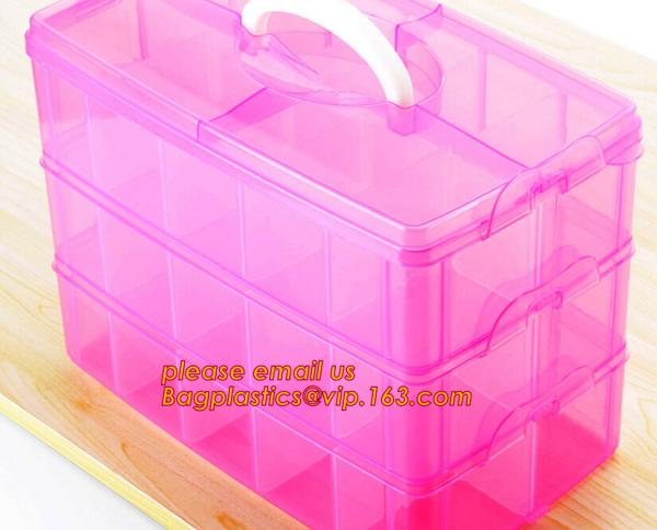 Plastic Storage Box With 15 Removable Compartments Tool Containers, plastic divided storage box for candy and nuts