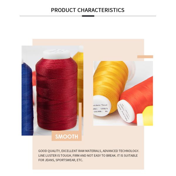 Machine Embroidery Thread 60wt 40wt Multicolor Polyester 120d/2 1000m for Embroidery