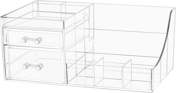 Cosmetic Storage Box Makeup Storage Container Organiser, Skincare Makeup Organizer, Brush Holder, Vanity Shelf