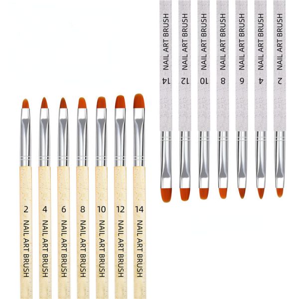 7pcs/set Nail Art Brush Pen for Light Therapy Phototherapy Painting Drawing Tool Made