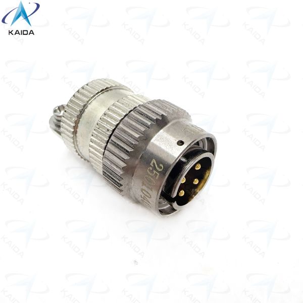 Circular Electrical Connector Plug with Straight Clamp Back Shell Electroless Nickel Connector Shell.Y8D Series.Y8D-4TJL