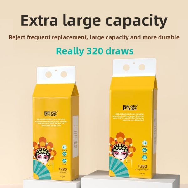 Ultra Soft Hanging Tissue Paper Virgin Wood Pulp Kitchen Facial Wall Hanging Tissue in Bag Factory Wholesale