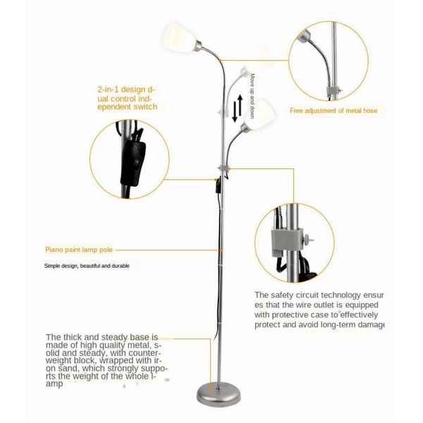 American modern wrought iron paint floor lamp LED branch bedroom lamp living room black floor lamp(WH-MFL-91)