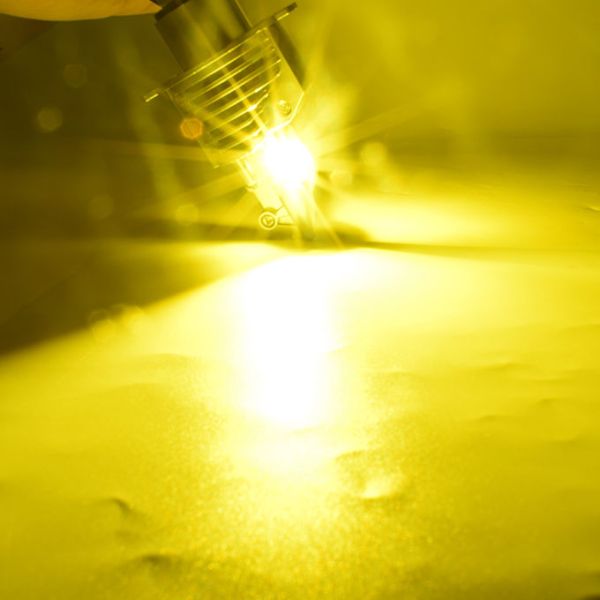 Car H4 LED Headlight 3000K Yellow Golden Lamp 60/55W 12V Motorcycle Bulb High Beam Low Beam