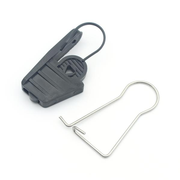 FTTH S Type Hook for Drop Cable Fiber Optic Tension Clamp Black Optical Cable Retractor