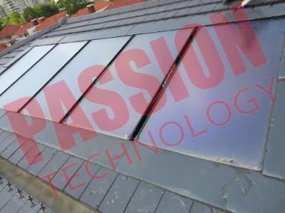 Os coletores térmicos solares da placa lisa, abrigam os painéis do coletor de calor solar