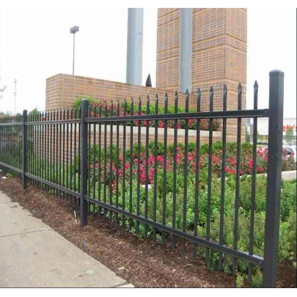 Interpon Coated Bronze Wire Full Weld Garrison Steel Picket Fence Industrial Security Fencing