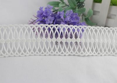 Guarnição floral pela jarda, fita elástico do laço da guipura da largura do branco 4.2cm do laço do casamento