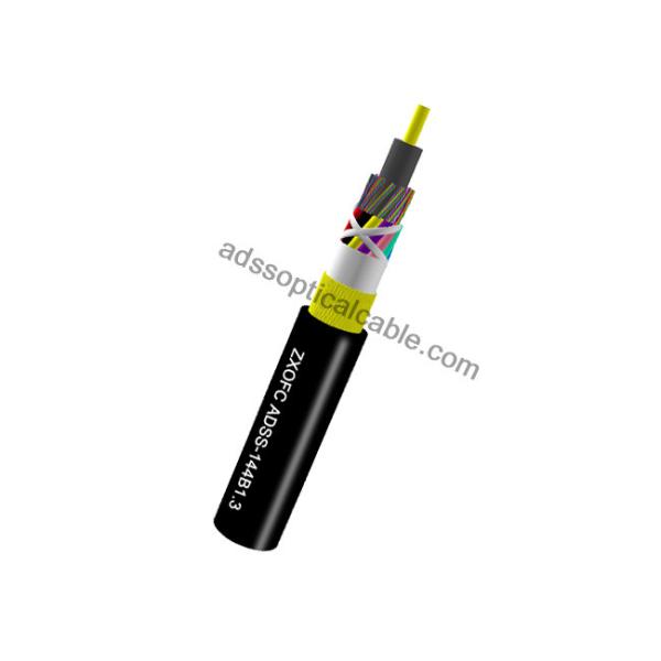 144 Core ADSS Optical Cable / External Aerial Cable Red White Blue Stripes 100m