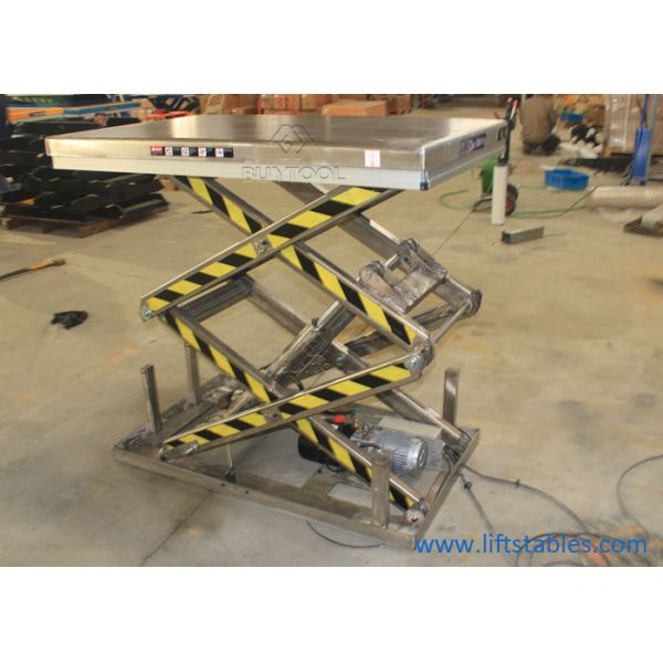 2000 libras de aço inoxidável elétrico hidráulico estacionário da tabela de elevador Scissor a plataforma de levantamento