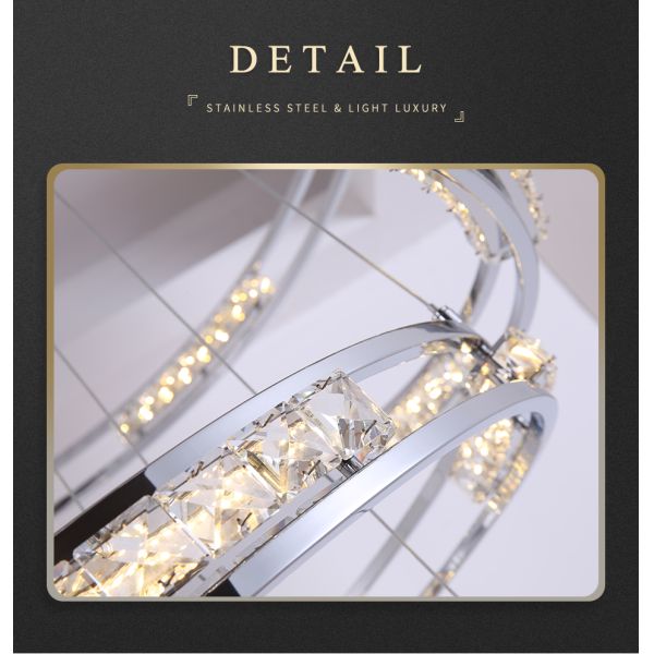 Luxury Crystal Living Room Chandelier Creative Ring Design Lobby Lamp(WH-NC-41)