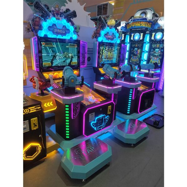 Crianças Pusher Arcade Shooting Gun máquina de jogo adequado para idades 8 anos Todos os tipos de plugue