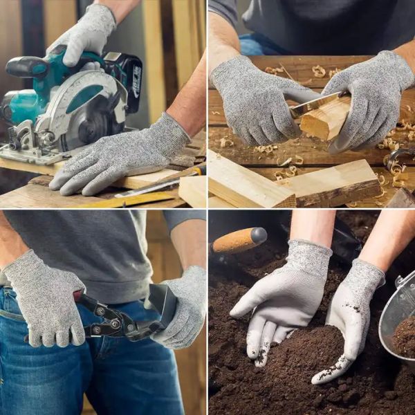 EN388 4131X PU Gloves HPPE Shell PU Coated Cut Resistant Glove Level 5 Safety Work Protection Arbeitshandschuh Gloves