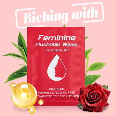 Wholesale Super Fresh Lady Parts Feminine Wipes Flushable pH Balanced Wet Wipes for Women Safe