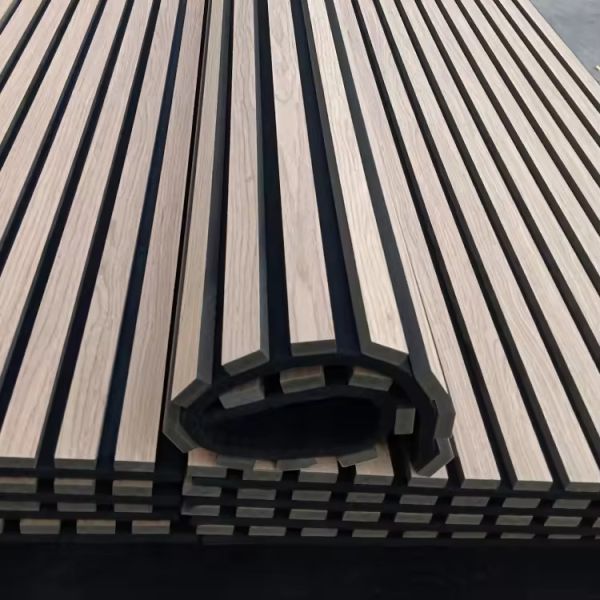 Panel de madera flexible paneles acústicos para la pared de la sala del restaurante