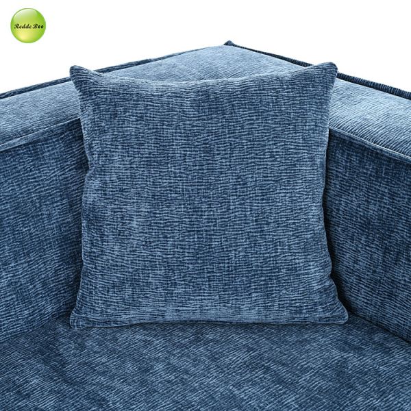 Curved Boucle Fabric Compressed Sofa L Shaped High Density Foam For Living Room