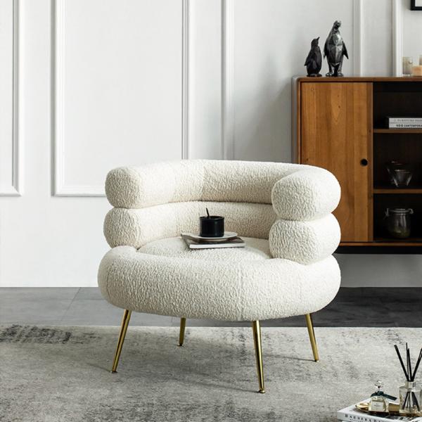 Modern Revolving Leisure Chair with Stainless Steel Legs