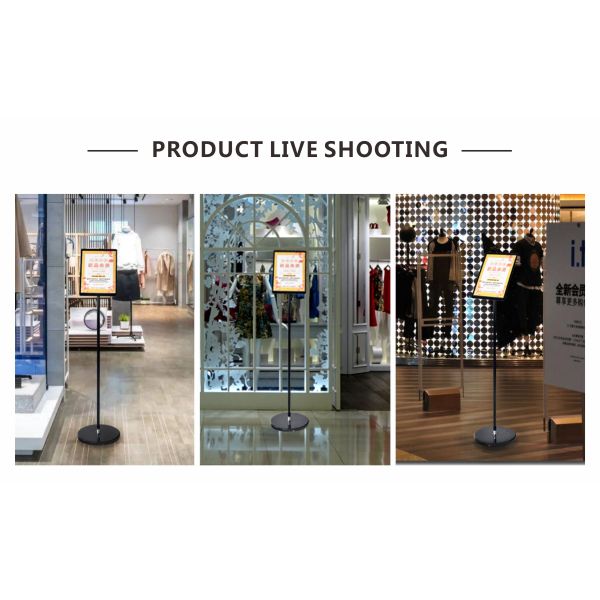 5.2kg Adjustable Sign Stand 1210x280mm Stainless Steel Pipe