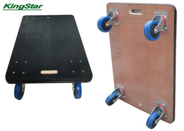 Anti Slip Rubber Matted Plywood Small Furniture Dolly Pu Caster 450kg Capacity