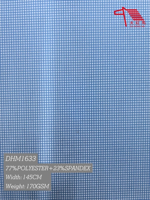 170GSM Polyester Spandex Moisture Wicking Fabric 4 Way Stretch Small Check Print for Sportswear