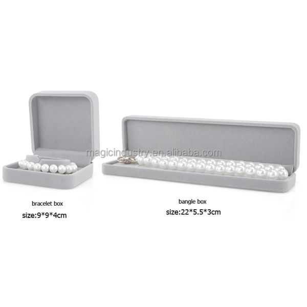 Custom Logo Stock Velvet Black Jewelry Boxes with Printing and Luxury Design
