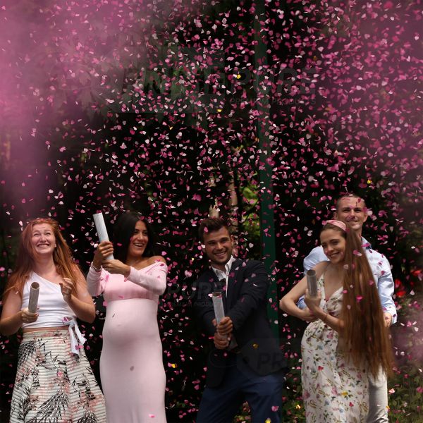 60cm Gender Reveal Confetti Cannon Popper Smoke Powder Confetti Sticks for Party Supplies