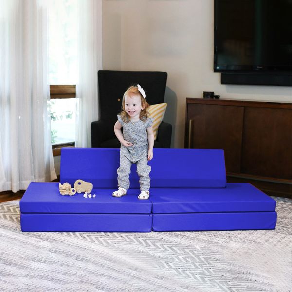 High Density Foam Play Couch Set 6PCS Modular Floor Sofa For Toddlers