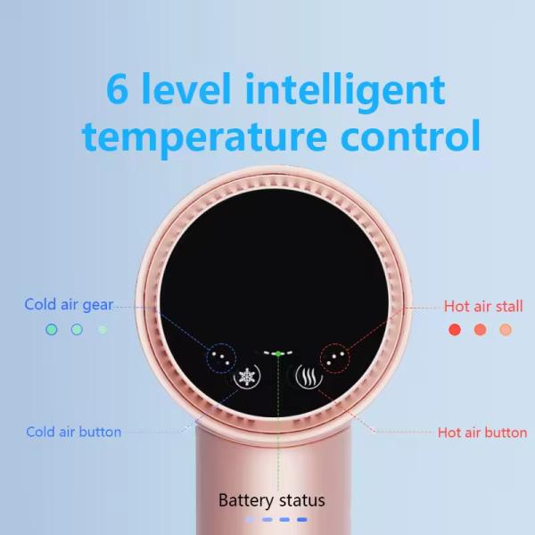 Rechargeable Wireless Hair Dryer Supports Long Battery Life, Low Temperature And Negative Ion Hair Dryer