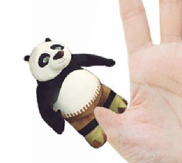 4 inch Fashon Kungfu Panda Plush Finger Puppets Kids Finger Puppets