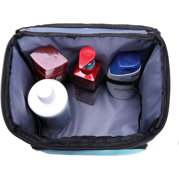 Custom Logo Large 300D Oxford Makeup Toiletry Bag Mesh Hanging Travel For Women Mens Wash