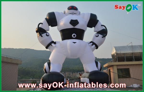 Blanc extérieur personnages de dessin animé gonflables de robot gonflable de 10 mètres pour la publicité