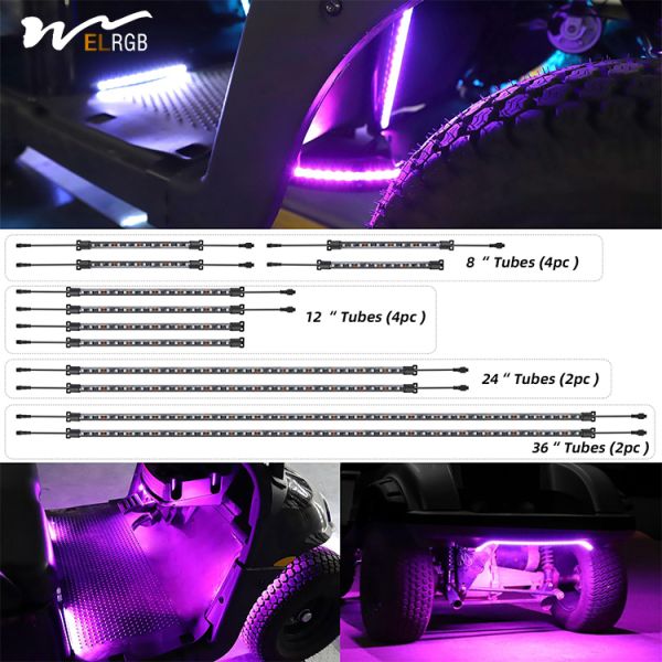Polyvinyl chlorure PVC Golf Cart LED Light Strip Trim Neon Kit pour les voitures du club EZGO Yamaha