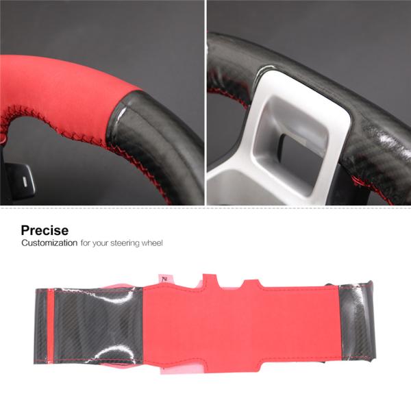 Carbon Red Suede Hand Sewing Steering Wheel Cover for Kia Sportage K5 GT Line 2021 2022 2023