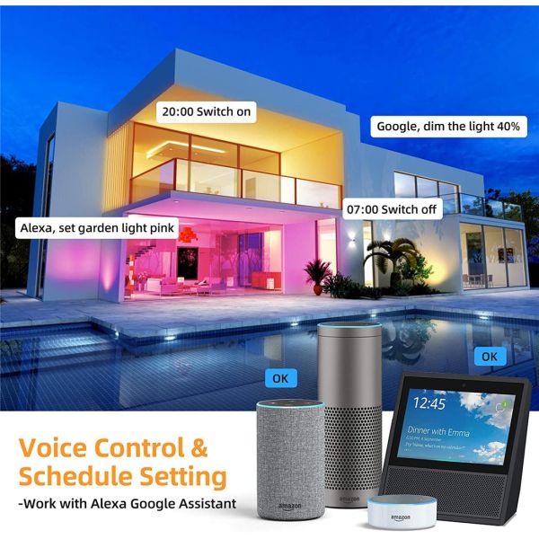 Smart Flood Lights RGBCW Backyard Security Lamp Wi-Fi Landscape Lights Stage Lights Smart Floodlights