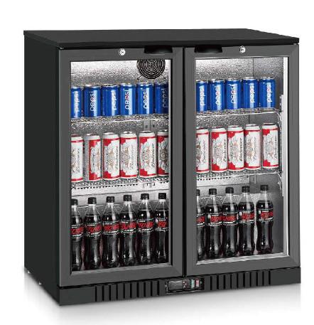 850/900mm Height 198/208L LED Lighting Folding Doors Mini Display Fridge,Back Bar Cooler