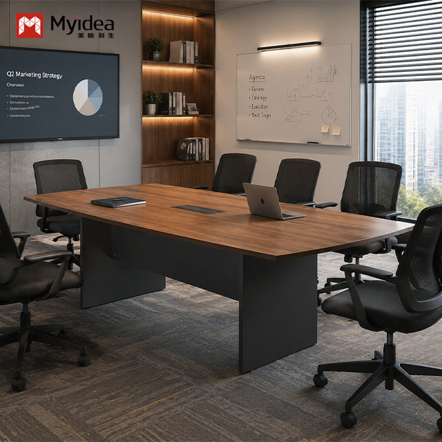 Conference Table with Thickened Eco-Friendly Board Top – Durable, Sustainable, and Built for Heavy-Duty Meeting Use.
