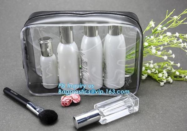 clear hanging toiletry bag pvc cosmetic bag, promotional plastic pvc clear transparent cosmetic bag, top zipper soft tra