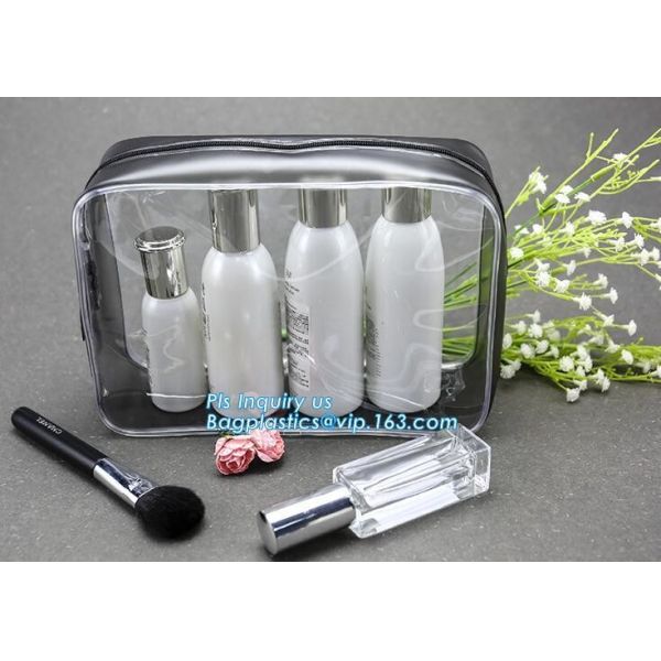 Promotion 25s heat seal clear transparent pvc cosmetic bag plastic bag, lady custom cosmetic bag travel makeup beauty ba