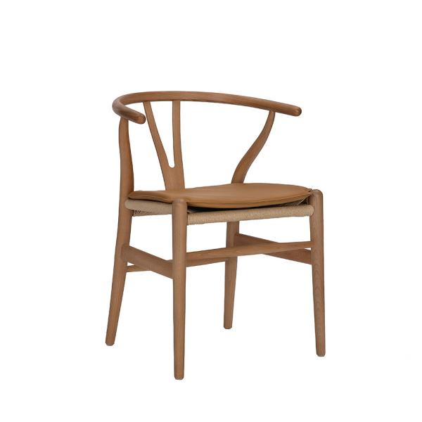 PU Leather Brown Tomile Wishbone Chair Cushion / Wishbone Chair Seat Cover