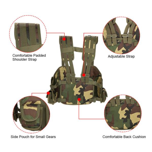 Custom Wholesale High Quality Jungle Tactical Training Breathable Nylon Fully Detachable Vest