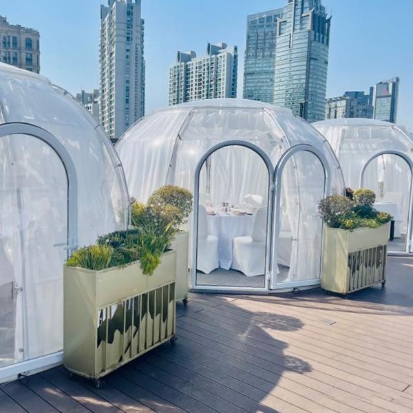 Outdoor Trade Show Tent Hotel Garden Party Luxury Glamping PC Winter Geodesic Dome Tent